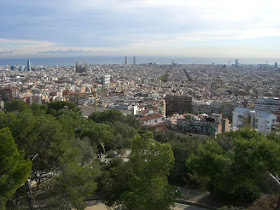 Barcelona from The Turó de les Tres Creus in Park Güell