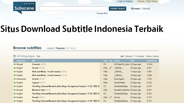 Situs Download Subtitle Indonesia Terbaik