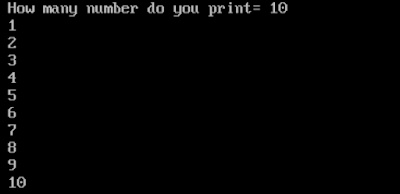 Program to print counting numbers