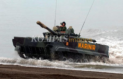 17 Tank Amfibi BMP-3F Dari Rusia Resmi Memperkuat Alutsista Korps Marinir TNI-AL