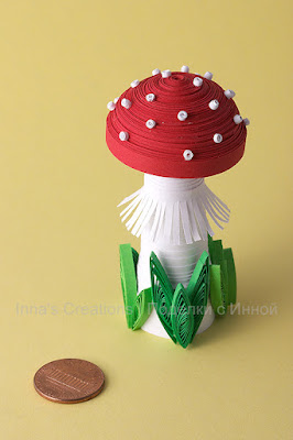 Mushroom. Three-dimensional quilling