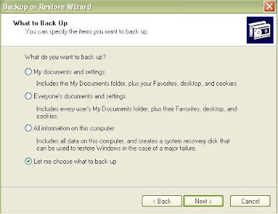 Backup Data Komputer Windows XP Pilih Data