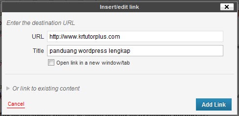 membuat link wordpress