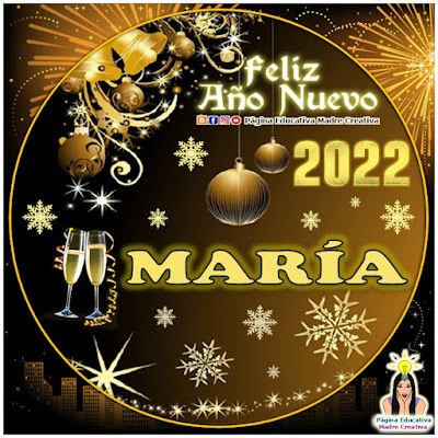 Nombre MARÍA por Año Nuevo 2022 - Cartelito