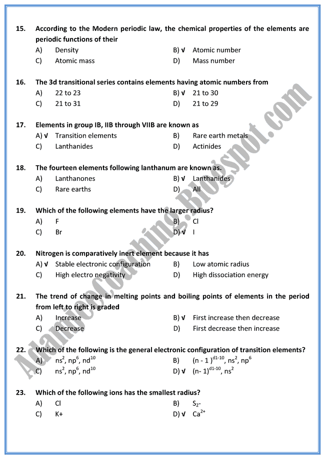 Chemistry Mcqs XII - All Chapters - 300 Mcqs