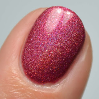 red holographic nail polish