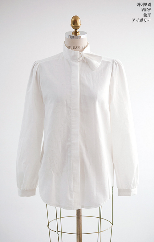 Half Bow Collared Blouse