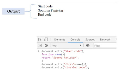 JavaScript Code and the Output from the web console