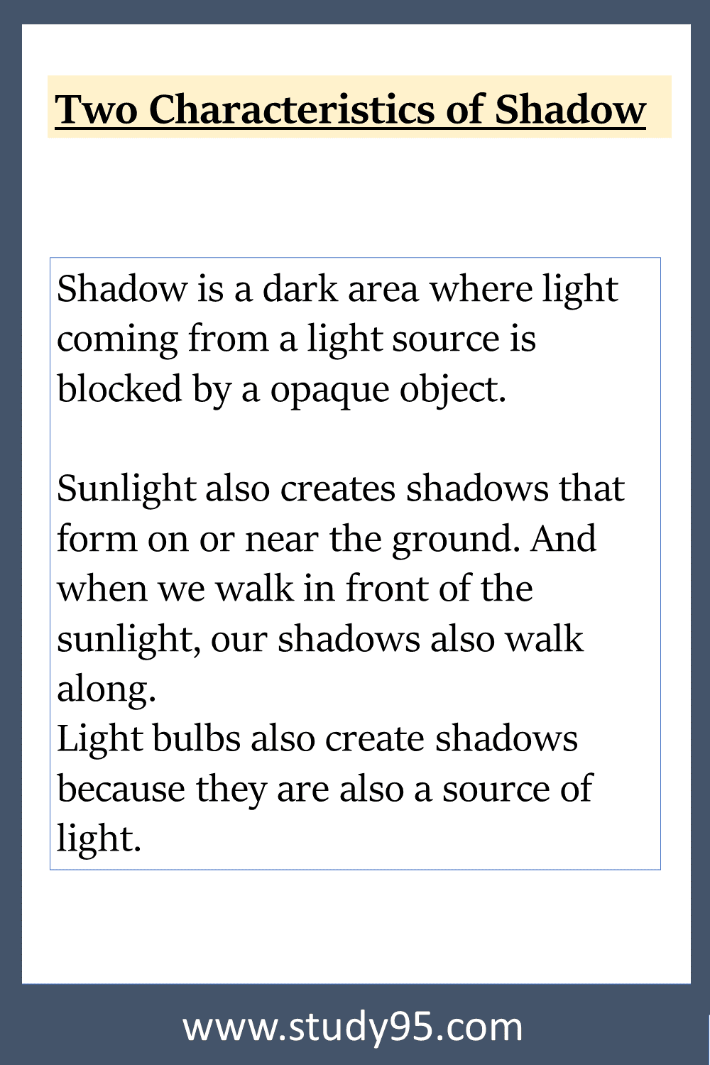 Write Characteristics of Shadow