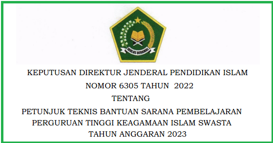 Juknis Bantuan Sarana Pembelajaran bagi PTKIS Tahun 2023