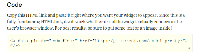 example of Pinterest widget code