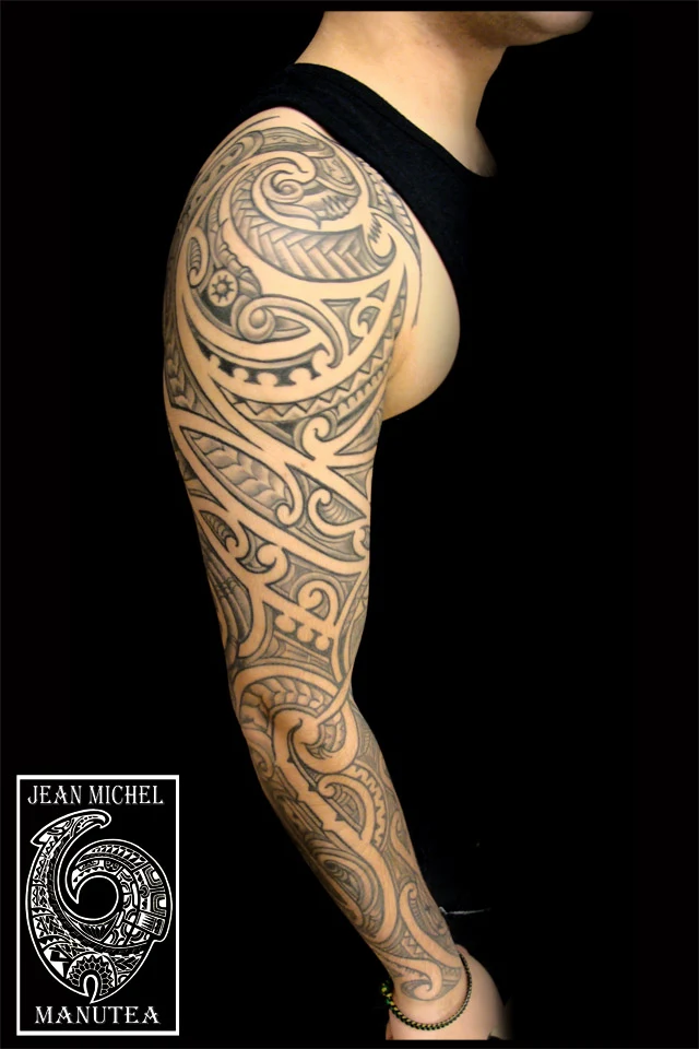 imagen de tatuaje maori estilo samoano