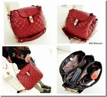 SY 844 Red Maroon (186.000) - PU Leather, 30 x 31 x 17, tali panjang