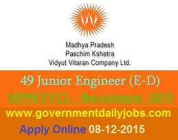 MPPKVVCL RECRUITMENT 2015 APPLY ONLINE FOR 49 JUNIOR ENGINEER POSTS