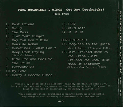 Paul McCartney Wings Got Any Toothpicks Ref MAC72 