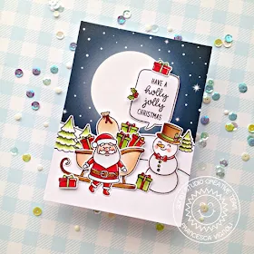 Sunny Studio Stamps: Santa Claus Lane Feeling Frosty Hogs & Kisses Scenic Route Holiday Card by Franci Vignoli