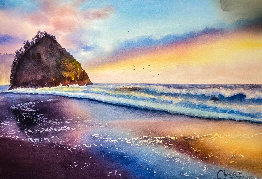45Watercolor ideas, 9special technical tips, come to see my skill tips