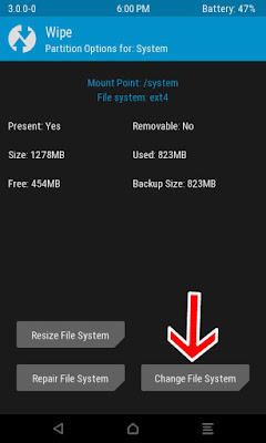 twrp Change File System