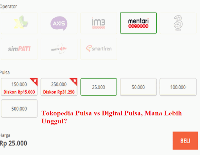 Tokopedia Pulsa vs Digital Pulsa, Mana Lebih Unggul?