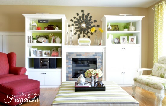 Lime green living room accents