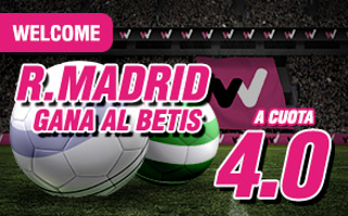 wanabet supercuota 4 Real Madrid gana Betis +150 euros 15 octubre JRVM