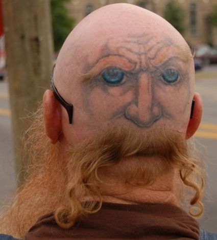 Skull Face Tattoo Craziest Tattoo and Hair Style ever