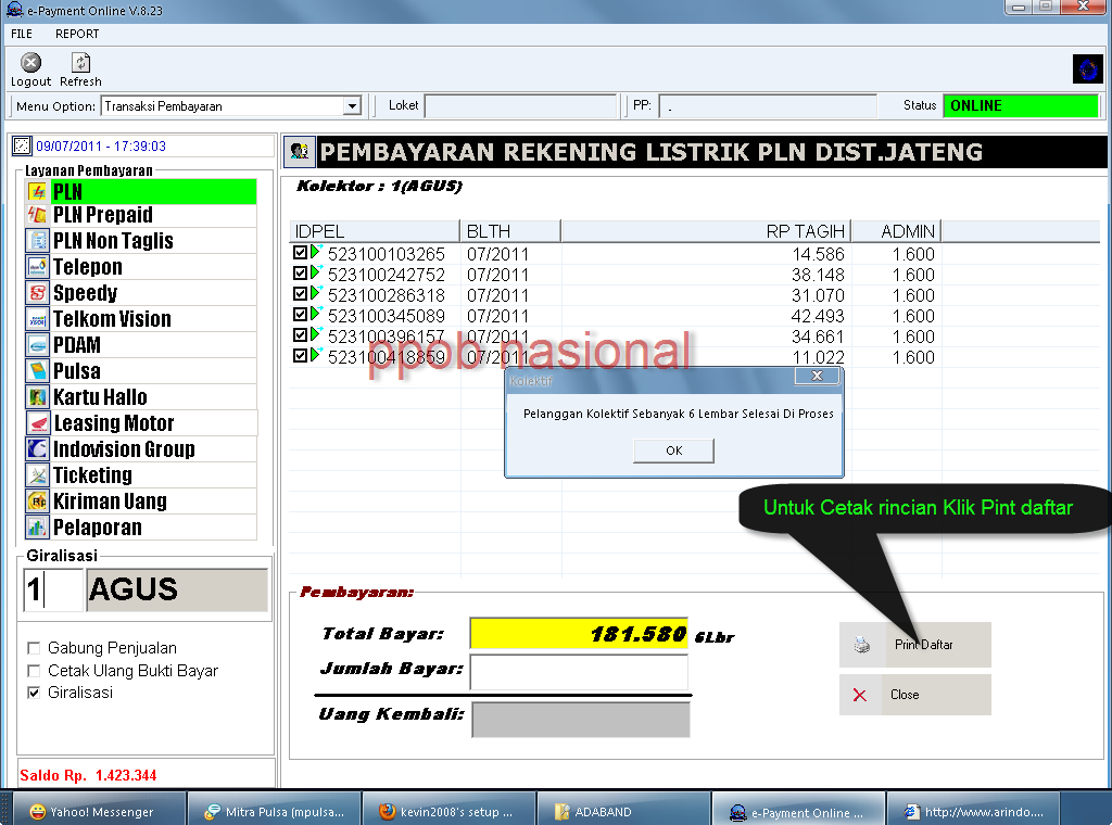 PPOB ARINDO PRATAMA: Pembayaran Kolektif