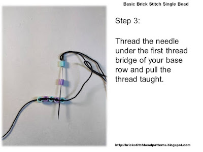 Click the image to view the Basic Brick Stitch Technique beading tutorial image larger.