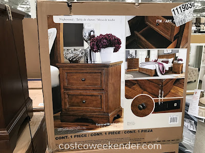 Costco 1119036 - Universal Broadmoore Nightstand: not just for lamps but a place for books, reading glasses, alarm clocks