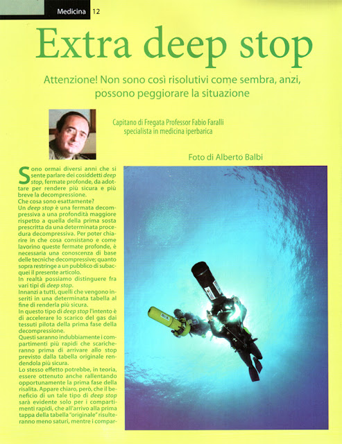 DEEP STOP e TABELLE US NAVY di Fabrizio Pirrello