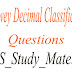 Question based on DDC & Melvil Dewey