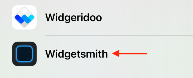 حدد Widgetsmith