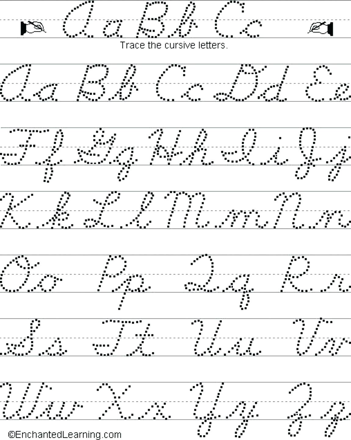 Printable Tracing Cursive Alphabet