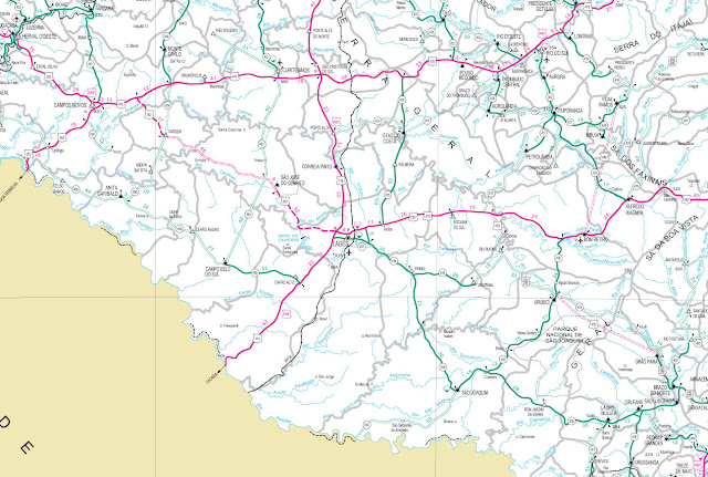 Mapa rodoviário DNIT Lages - Santa Catarina