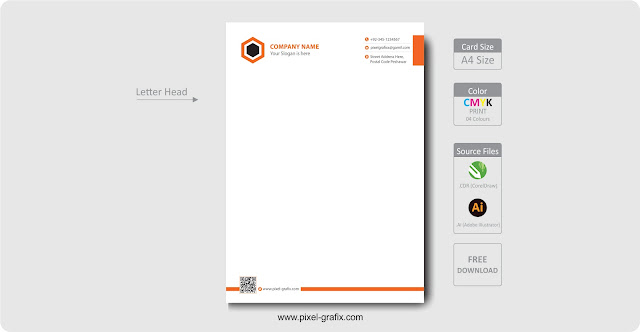 Download Free Official Letter Head Design with source files CorelDraw & Illustrator files (.CDR / .AI) from pixel-grafix