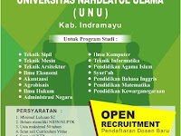 Lowongan Dosen Universitas Nahdlatul Ulama Indramayu Agustus 2017