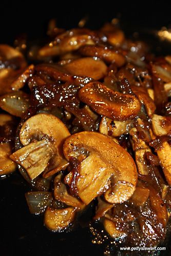 Sauteed mushrooms and onions are sooo good on top of a juicy steak or good old fashioned hamburger. It's an umami tsunami! Pretty straight forward recipe featuring mushrooms, onions, soy sauce and red wine.