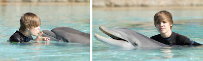 Justin Bieber Swimming With Dolphins