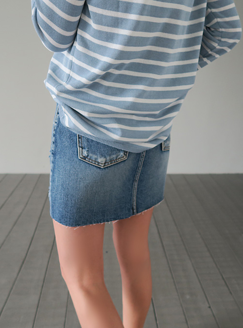  Distressed Denim Skirt