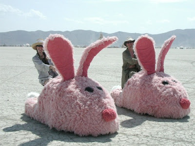 Burning Man Bunny Slippers