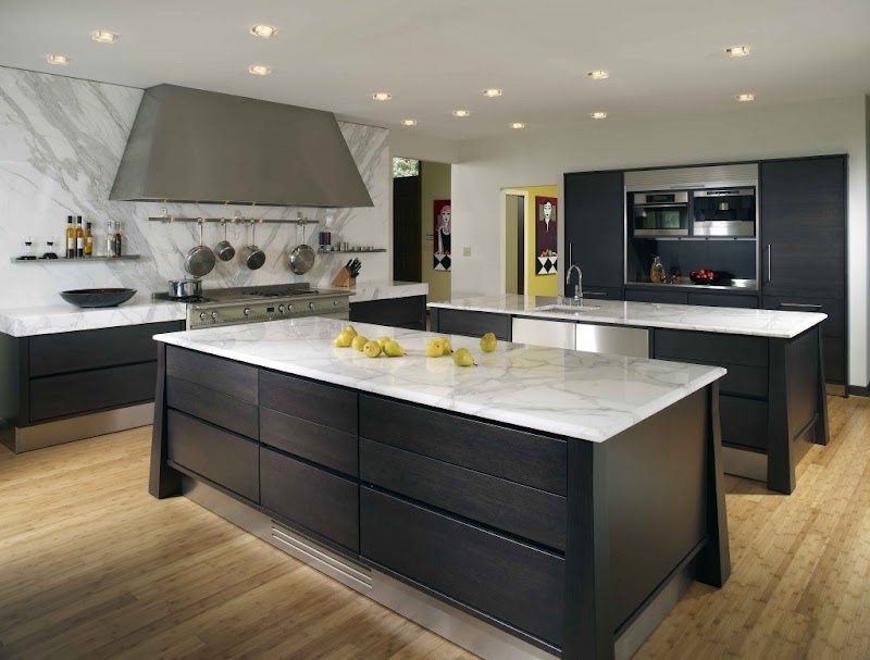 Desain Meja Dapur Dari  Batu Marmer Untuk Rumah Minimalis