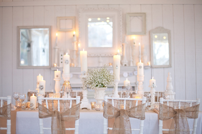 a burlap table runner