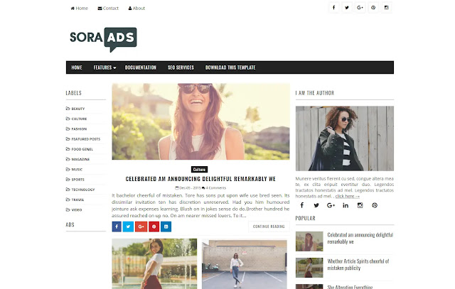 Sora Ads Responsive Magazine News Sites Trending Viral Blog Blogger Template Theme