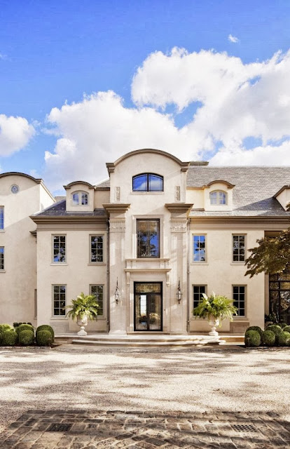 Villa Maria estate mansion front entrance gravel driveway facade