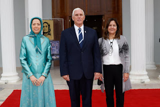 Mike Pence möter iranska oppositionsledaren Maryam Rajavi i ashraf 3 