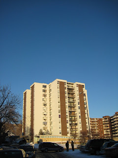 photo of an apartment building that was taken in Sudbury, Ontario on Jan 17, 2008