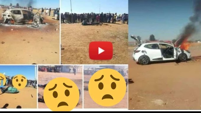 video - Hammanskraal stinkwater RDP card scammers burnt alive and their car torched by angry community
