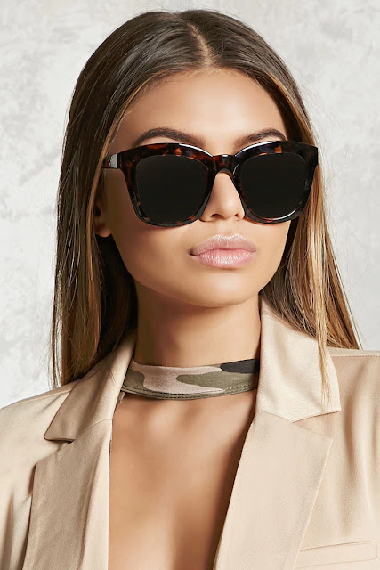 brown cat eye style sunglasses