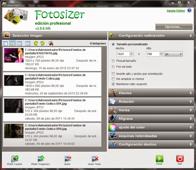 Fotosizer 2.08.0.545 Pro + Portable [Redimensiona imágenes por lotes][Nueva versión]