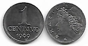 Moeda de 1 centavo, 1969